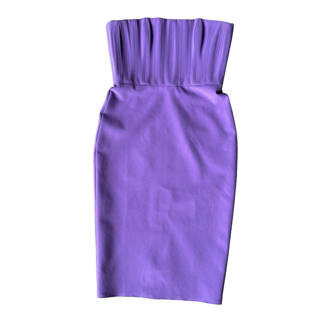 Alex Perry Lavender Strapless Midi Dress US Size 8 Flattering Corset